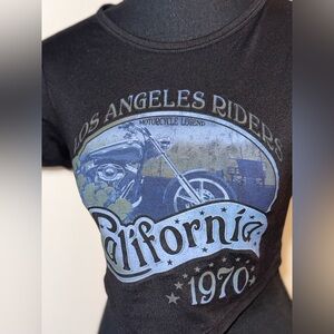 California Riders Black Graphic Crop Top